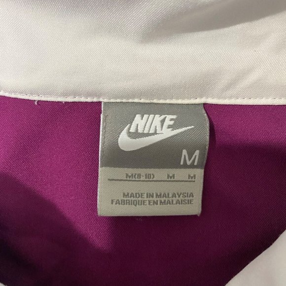 Nike Jacket Womens Size Medium Track purple white stretch full zip - Picture 8 of 9